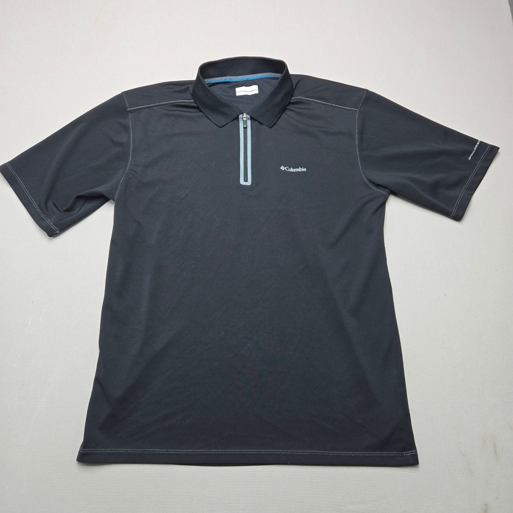 Columbia Polo Shirt Omni-Freeze 1/4 Zip Active Solid Black Mens Medium M AM6171